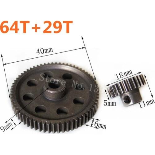 11184 Metal Diff.Main Gear 64T &11189 Motor Gear 29T RC Car Parts For 1/10 Scale Models HSP Car Monster Truck Hobby Baja Himoto