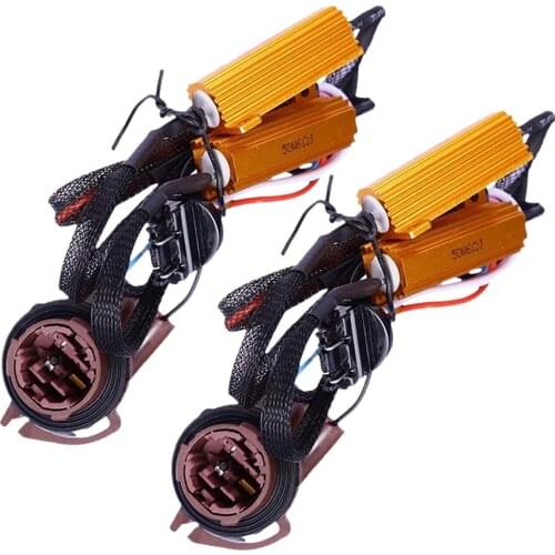 2PCS 3157 LED Headlight Bulbs Canbus Decoder Error Canceler Front Turn Signal Load Resistors Wire Harness Adapter Car Headlight