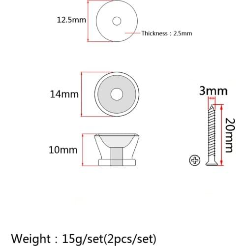 2 Pieces Bass Guitar Strap Locks Belt Buttons Buckle Non-slip, Chrome