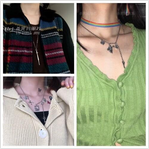 2020 Personality Tiaodi Girl Necklace Hiphop Animal Pendant Necklace Punk Alien Necklaces Rock Street Chic Flame Necklace Gifts