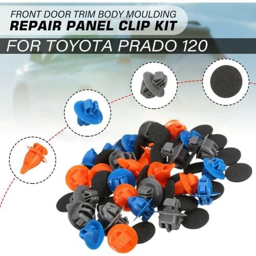 30pcs Front Door Trim Body Moulding Repair Panel Clip Kit For Toyota Prado 75392-60031 75397-35010 75495-35010