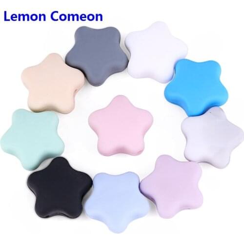 5PCS Lucky Star Silicone Beads Eco-friendly Sensory Teething Necklace Baby Teethers Bites Toy For Jewelry Making Baby Products