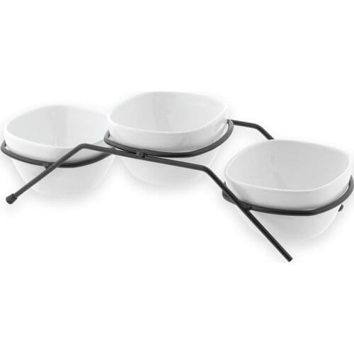 Alambre 3 pcs Porcelain Snack Salad Fruit Breakfast Layer Presentation Stand Home & Garden + Home Decor + Decoration craft + Bowl