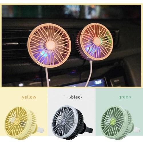Auto Air Vent Clip Outlet Fan Mini LED Light 7 Blade Fan Cute Car Air Freshener Lady Aromatherapy Interior Auto Accessories