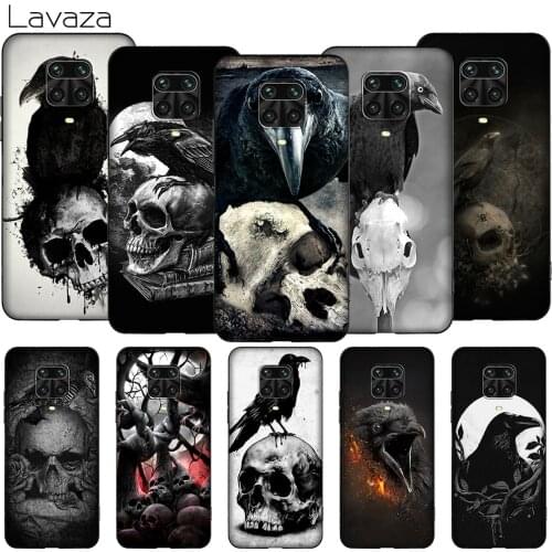 T42 Crow Skull Raven Moonlight Case for Xiaomi MI MAX Mix Note 2s 6 8 9 9T 10 A1 A2 A3 CC9E F1 5X 6X Lite Pro SE