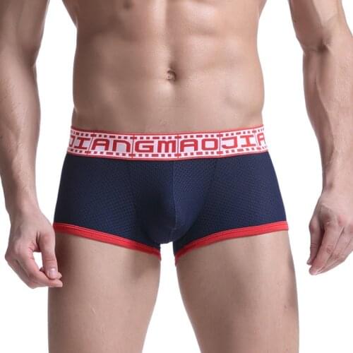 Breathable Men Boxer Mesh Four Corner Underwear Wholesale Underwear Men Nylon Comfortable Mens Bodysuit Underpants Boxers Shorts