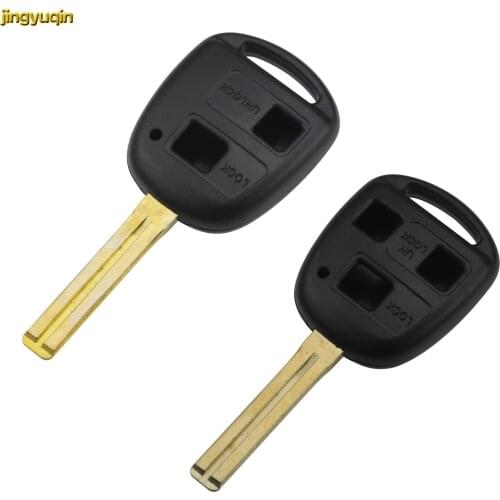 Jingyuqin Remote Car Key Shell For Toyota Land Cruiser Camry Corolla FJ 2 3 Buttons Replacement Key Case Toy48 Uncut Blade 40mm