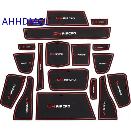 Car Door Slot Pad Cup Armrest Storage Pad Anti-Slip Mat Rug For Citroen C4 Aircross 2018