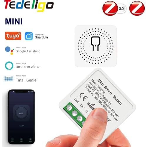 Mini Zigbee Light Switch 16A Relay Module Tuya Smart Home Control Wireless Switch Breaker Two Way Work with Gateway Alexa Google