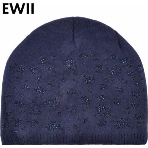 Fashion thick warm hat rhinestone winter hats for women knited beanie cap skullies beanies ladies casual caps girl gorro bone