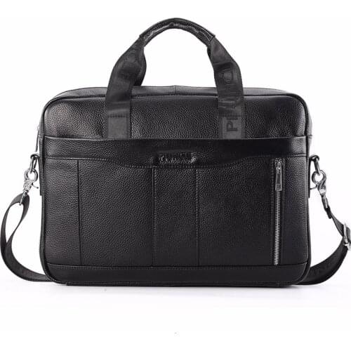 Top Sell Fashion Simple Dot Famous Brand Business Men Briefcase Bag Leather Laptop Bag Casual Man Bag Shoulder bags