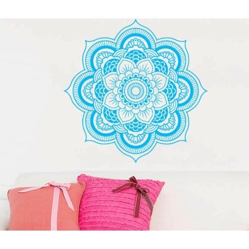 Wall Decal Vinyl Sticker Art Home Decor Mural Mandala Ornament Indian Geometric Moroccan Pattern Yoga Namaste Lotus Flowers