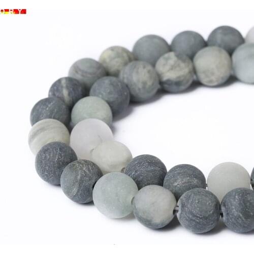 Natural Stone Matte Green Moss Grass Agates Round Loose Beads 15'' Strand 6 8 10 12 MM For Jewelry Making DIY Bracelet Wholesale