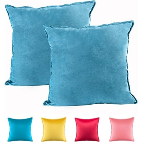 Luxury Velvet Cushion Pillowcase with Zipper including Pillow Core Yellow Pink Blue Home Decorative Christmas Sofa Throw Pillows
