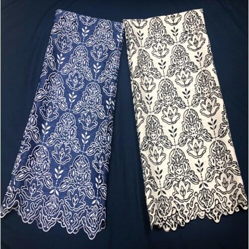 Nigerian Lace Fabric 2021 High Quality Lace Water Soluble Embroidered Fashion Soft Lace Fabric 5 Yards
