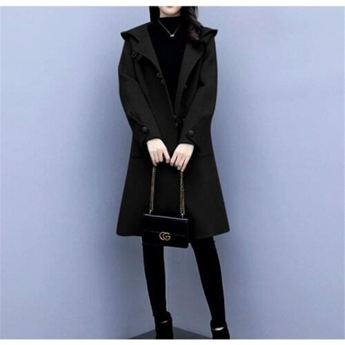 New Fashion Single Breasted Winter Long Woolen Coat Women Vintage Plus Size Thick Stand-Up Collar Slim Wool Overcoat Female 3XL