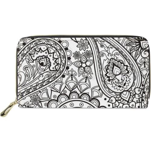Wholesale Polynesian style Lady Girls Printing Ladies Fashion Purse Money Bag Clip Wallet Custom Logo Women PU Leather Wallets