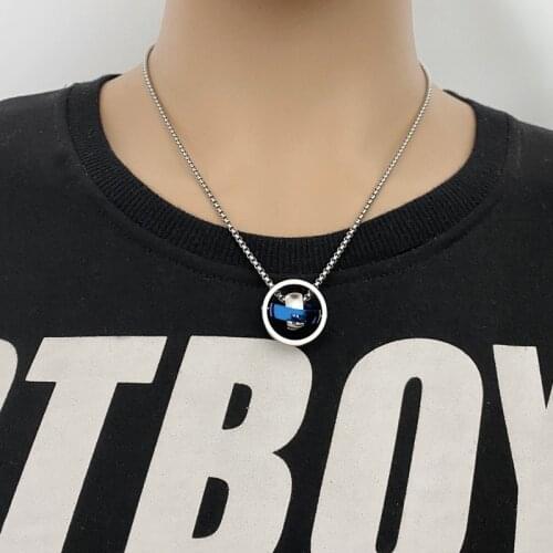 Titanium steel rotating pendant necklace fashion hip-hop simple all-match item hot sale