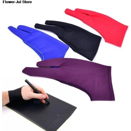 2 Finger Anti-fouling Glove,both For Right And Left Hand Artist Drawing For Any Graphics Drawing Tablet Purple