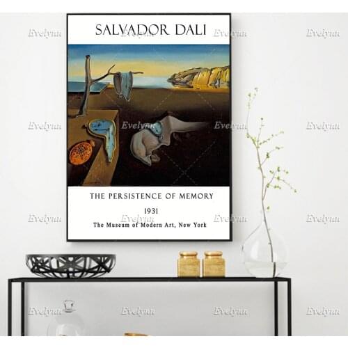 Salvador Dali Poster - The Persistence Of Memory - Minimalism Wall Art Prints Home Decor Canvas Unique Gift Floating Frame