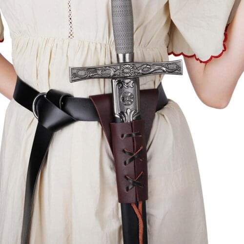 Medieval Sword Belt Waist Sheath Scabbard Holder Adult Men Larp Knight Battle Weapon Costume Rapier Ring Belt Strap Holster
