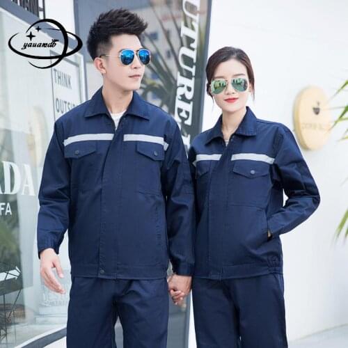 S-4xl Mens Set Spring Autumn Male Long Sleeve Coat+Pants 2pcs Suits Solid Color Wear-Resisting Reflective Factory Clothes Hy49