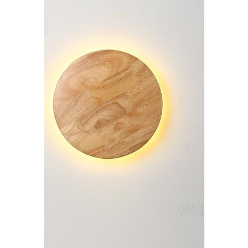 Nordic Wood Lamp Sconces Modern Wall Light Fixtures Led Moon Lamp Loft Living Room Bedroom Light Wall Bathroom Lamp Mirror Light