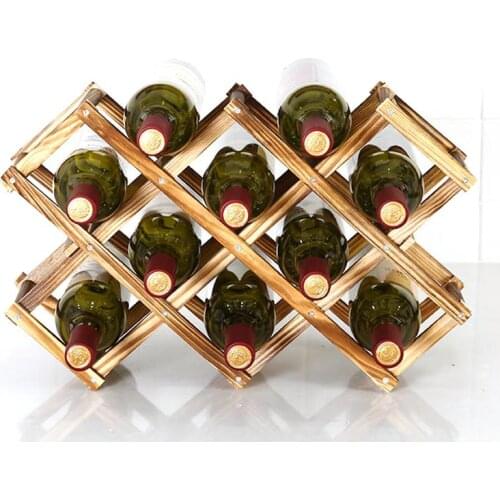 Foldable Wooden Wine Shelf Desktop Drink Whisky Storage Organizer Shelf Hoom Kitchen Bar Wine Rack Holder Barware Accessories