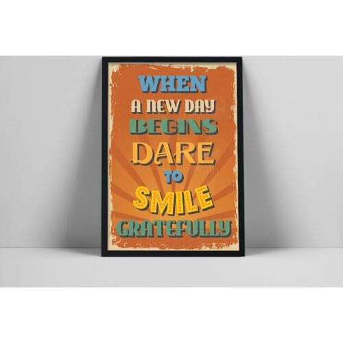 Modern Minimalist Quotes Smile Inspirational Picture Poster Canvas Print Painting Wall Art for Office Living Room Bedroom Decor