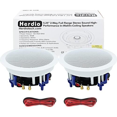 Herdio 300W Full Range Ceiling Wall Speakers Waterproof Loundspeaker Home Theater Bathroom Marine Boat Water Resistant Speaker