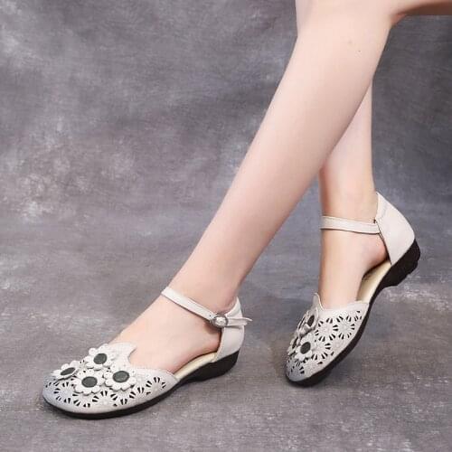 AARDIMI Vintage Handmade Women Summer Sandals Casual Flat Sandalias Mujer Soft Sole Buckle Strap Summer Shoes Gladiator Sandals