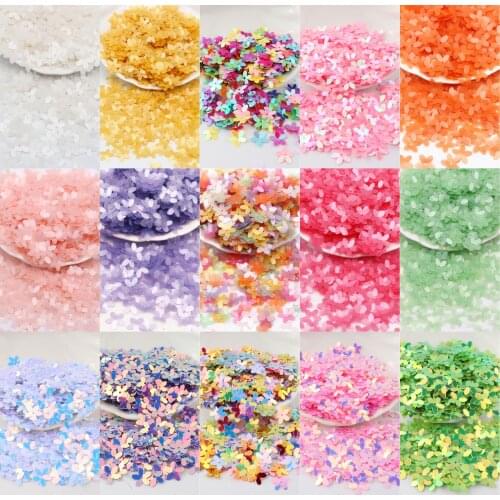 10mm Cup Five Finger Flower Sequins Paillettes 1cm PVC Loose Glitter Sequin DIY Wedding Craft Home Scrapbooking Accessories