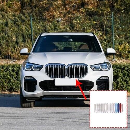 14pcs ABS Exterior Car Front Grill Strip Trim For BMW X5 G05 2019 Year Accessories