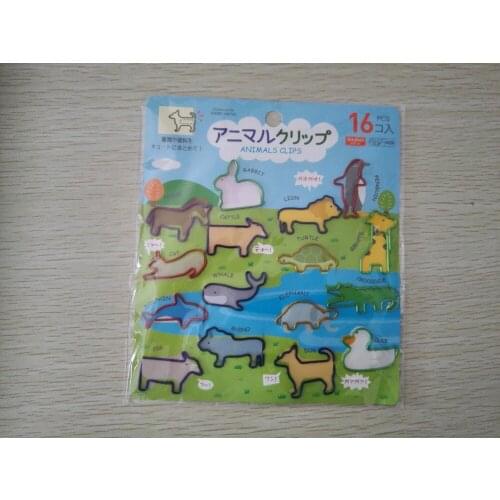 16pcs/lot New Arrival Novelty Practical Animal Shape Paper Clip Metal Bookmark Paperclips