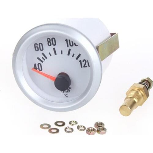 2" 52mm 40~120Celsius Water Temperature Meter Gauge with Sensor for Auto Car Degree Blue LED Light