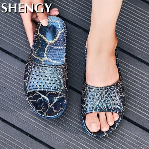 2020 Men Slippers Vent Flatform Open Toe Summer Male Flip Flops Rubber Bottom Comfortable Casual Shoes Men Beach Sandals Outdoor