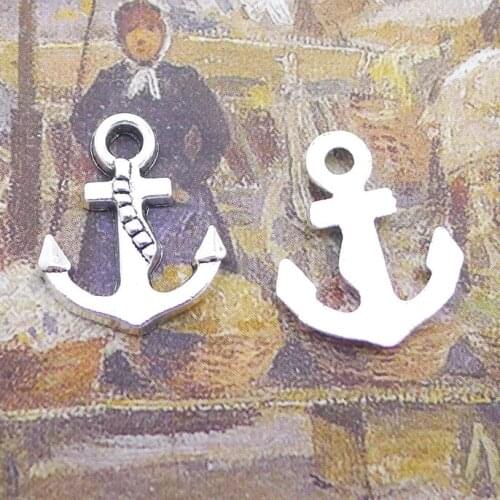 30 Pieces 14x17mm Antique Silver Color Immemorial Style Boat Anchor Charms Handmade Jewelry