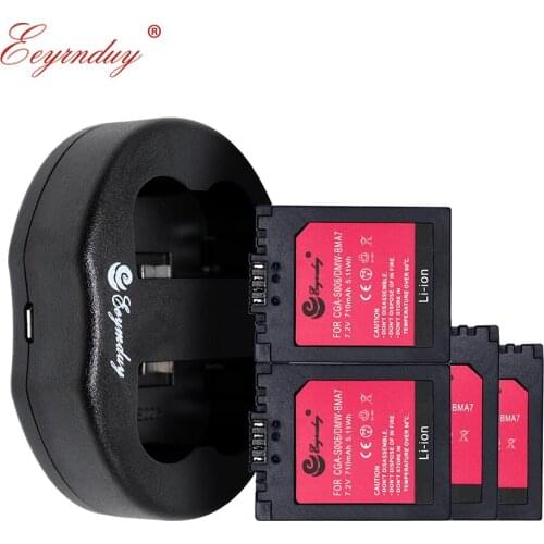 4PACK CGA-S006E CGR-S006E DMW-BMA7 Camera Battery & 1PCS DUAL Charger For Panasonic Lumix DMC-FZ7 FZ8 FZ18 FZ28 FZ35 FZ50