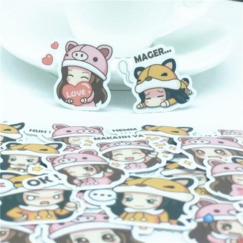 40 PCS Anime hat girl Sticker Animal Cartoon Punk Game Stickers for DIY Skateboard Guitar Suitcase Laptop Bicycle Stickers