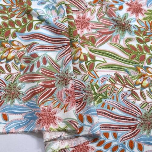 50cm*140cm Floral Design Viscose Fabric For DIY Sewing Summer Dress Bed Sheet Rayon Patchwork Fabric Soft