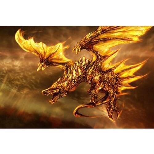 Full Round Diamond 5D DIY Diamond Painting Flame Dragon Embroidery Cross Stitch Rhinestone Mosaic Painting Home Decoration