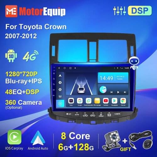 For Toyota Crown 2007-2012 S200 Android Car Radio QLED Screen Autoradio Auto Car Radio Tape Recorder Stereo Multimedia Player