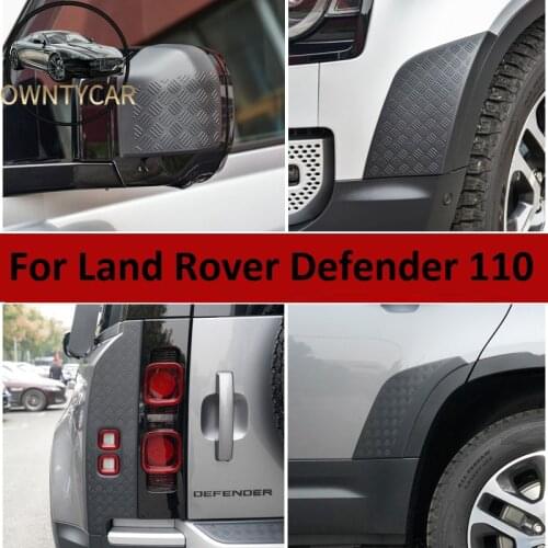 Black ABS For Land Rover Defender 110 2020 Car Rearview Mirror Cover Front Rear Bumper Side Scratch guard Protection Board Guard