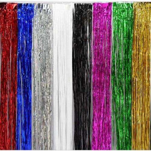 Rain silk flower foil door curtain, Christmas / birthday party decoration banquet background wall layout 2m x1m 10pcs/lot