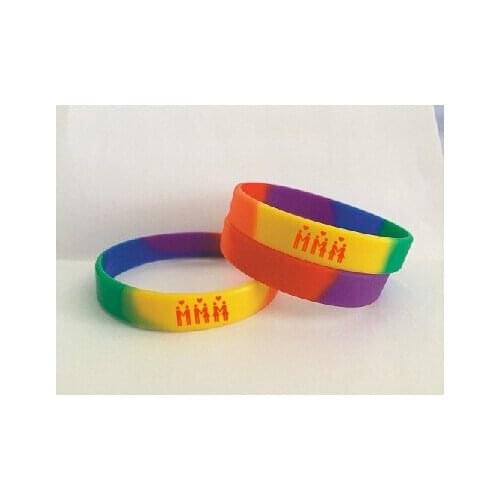 Gay love, equality of love Silicone bracelet Six-color rainbow silicone bracelet Gay Pride Rainbow Colour Bracelet .Freeshiping