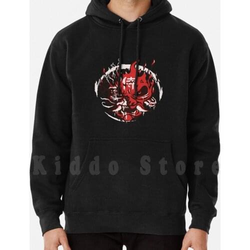 Painted hoodies long sleeve Hacker Demon Cyborg Skull Gaming Night City 80S Synth Tech Robotics Cool Red White