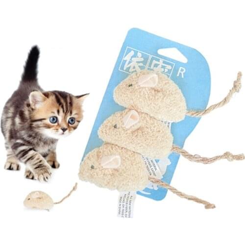 3pcs New Plush Simulation Mouse Cat Toy Plush Mouse Cat Scratch Bite Resistance Interactive Mouse Toy Palying Toy For Cat Kitten