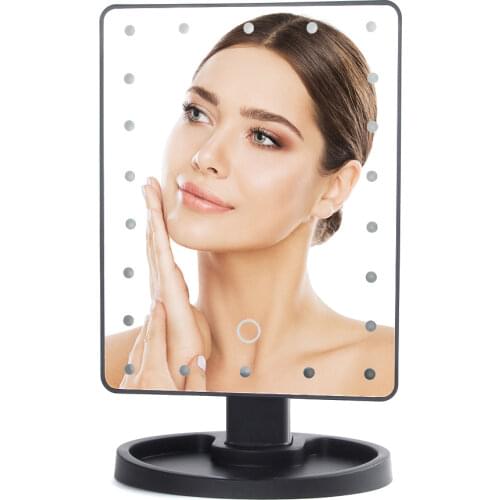 DIOZO 22 LED Light Makeup Mirror With Lights USB Cosmetic Mirror With Stand 360 Degree Rotation Battery Operated Vanity Mirror