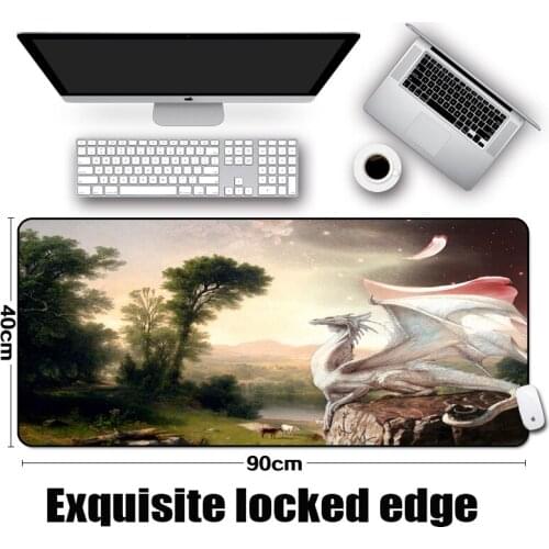 Mairuige Monster Art Pattern Mousepad Beautiful White Dragon Printing Table Mat Support Diy Design Locked Edge Gaming Mouse Pad