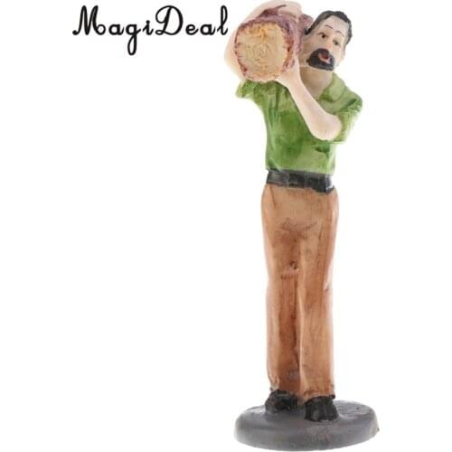 MagiDeal 1Pc Sand Table Scene Woodcutter Timberjack Figure Model Layout Landscape Scenery for Home Room Decor Children Kids Toy